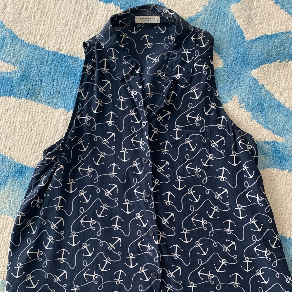 Equipment silk nautical blouse
